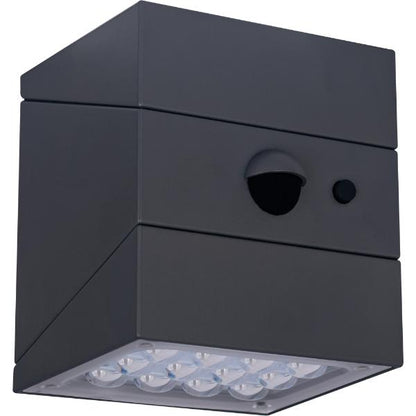Luceco Rubix Solar Wall Light USB-C Port, PIR &amp; CCT, Adjustable, Grey