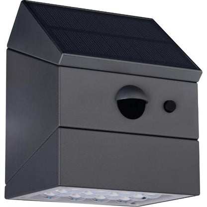 Luceco Rubix Solar Wall Light USB-C Port, PIR &amp; CCT, Adjustable, Grey