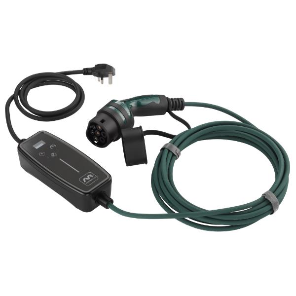 Masterplug EV Charging Cable, Mode 2, 8m, 3 Pin UK Plug to Type 2