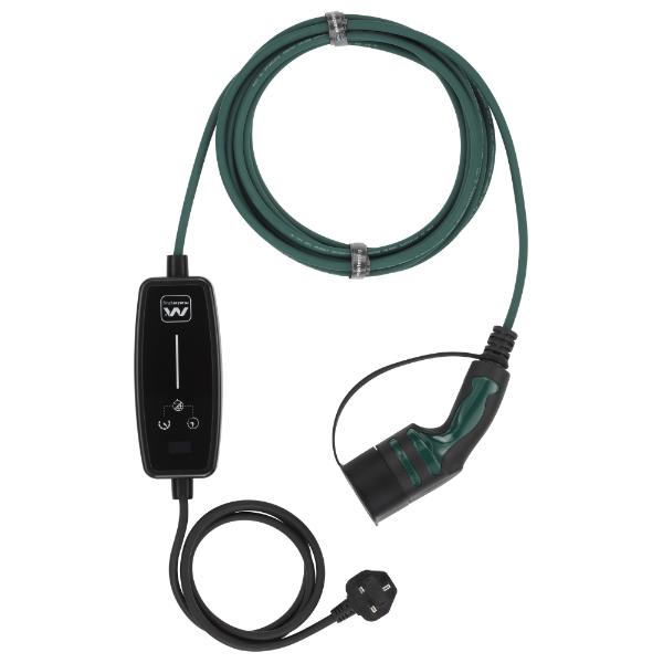 Masterplug EV Charging Cable, Mode 2, 8m, 3 Pin UK Plug to Type 2