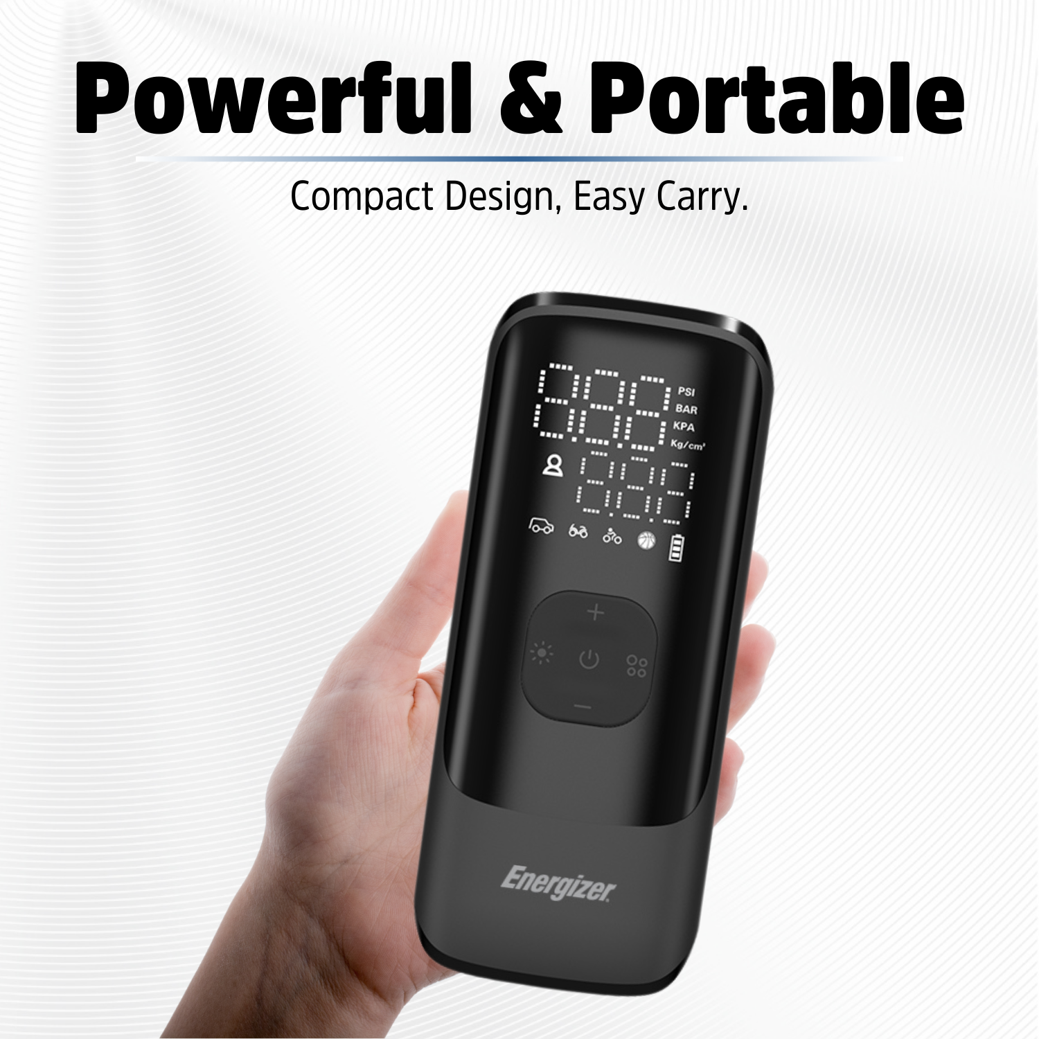 Energizer 4000MAH Portable Air Compressor &amp; Power Bank (Black)