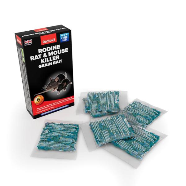 Rentokil Rodine Rat &amp; Mouse Killer Grain Bait (6 Sachet)