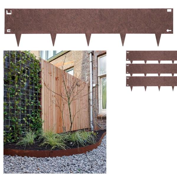 Easifix Metal Edging 160mm x 1060mm Corten Steel (4 Pack)