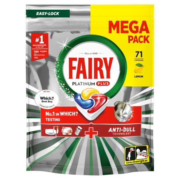 Fairy Platinum Plus Dishwasher Tabs Lemon 71 Wash
