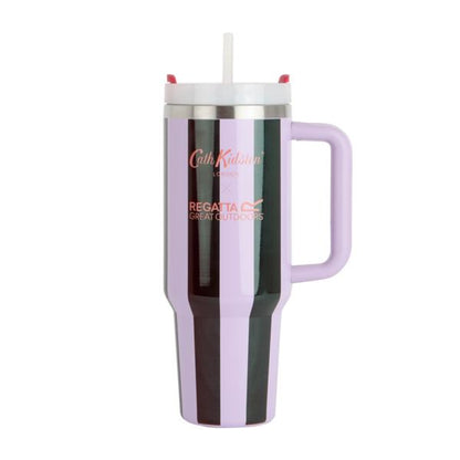 Cath Kidston Thermo Mug Lilac &amp; Green Candy Stripe 1.2L
