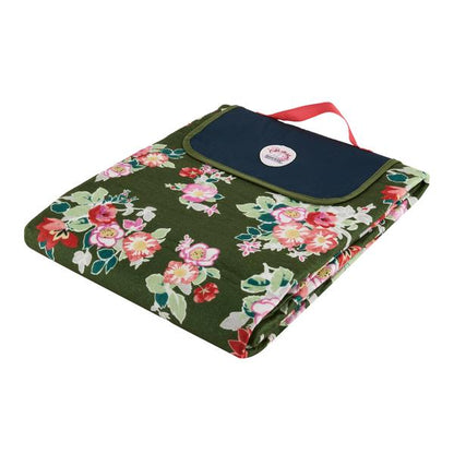 Cath Kidston Picnic Rug Khaki Archive Floral 