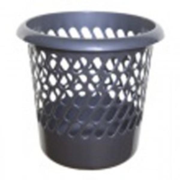 Waste Basket 12&quot; Plastic Silver 30cm