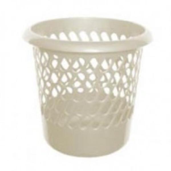 Waste Basket 12&quot;  Plastic Cream 30cm