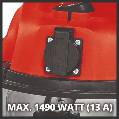 Einhell TC-VC 1930 SA 30 Litre Stainless Steel Wet &amp; Dry Vac with Power Take Off 230V