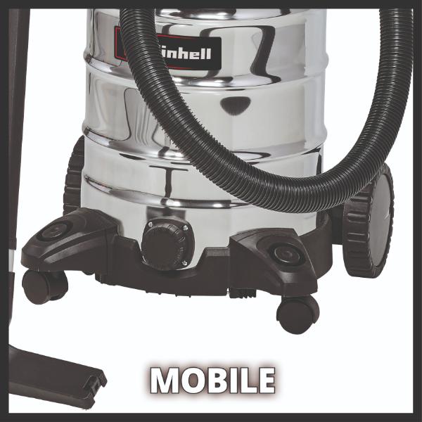 Einhell TC-VC 1930 SA 30 Litre Stainless Steel Wet &amp; Dry Vac with Power Take Off 230V