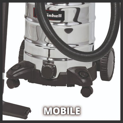 Einhell TC-VC 1930 SA 30 Litre Stainless Steel Wet &amp; Dry Vac with Power Take Off 230V