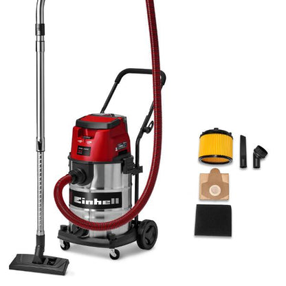 Einhell TC-VC 3055 SA 30 Litre Stainless Steel Wet &amp; Dry Vac with Power Take Off 230V