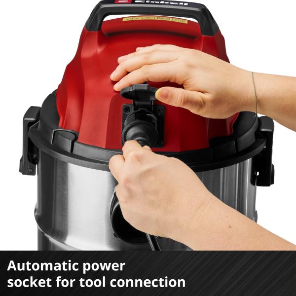 Einhell TC-VC 3055 SA 30 Litre Stainless Steel Wet &amp; Dry Vac with Power Take Off 230V
