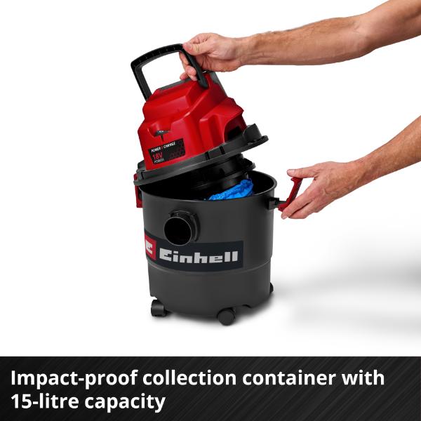 Einhell TE-VC 2230 SACL 30 Litre Stainless Steel L Class Wet &amp; Dry Vac with Power Take Off 230V