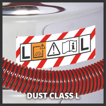 Einhell TE-VC 2250 SACL 50 Litre Stainless Steel L Class Wet &amp; Dry Vac with Power Take Off 230V
