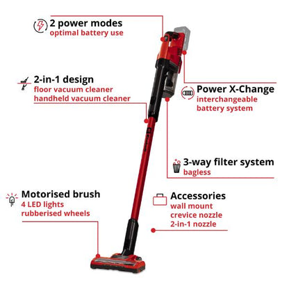 Einhell PXC 18V TE-VC 18 Li Handheld Vacuum Cleaner - Bare Unit