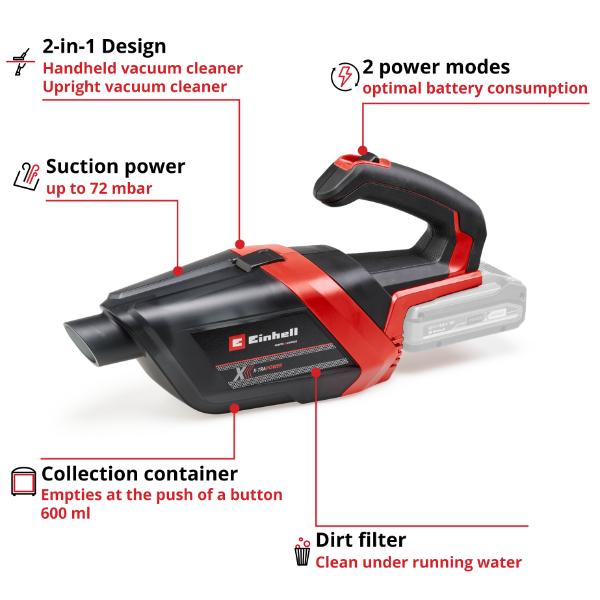 Einhell PXC 18V TC-VC 18/20 Li S 20 Litre Stainless Steel Wet &amp; Dry Vac - Bare Unit