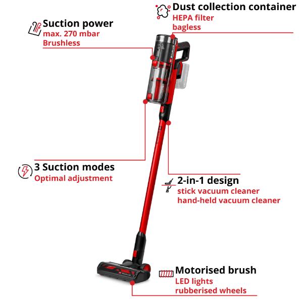 Einhell PXC 36V TE-VC 36/30 Li S 30 Litre Stainless Steel Wet and Dry Vac - Bare Unit