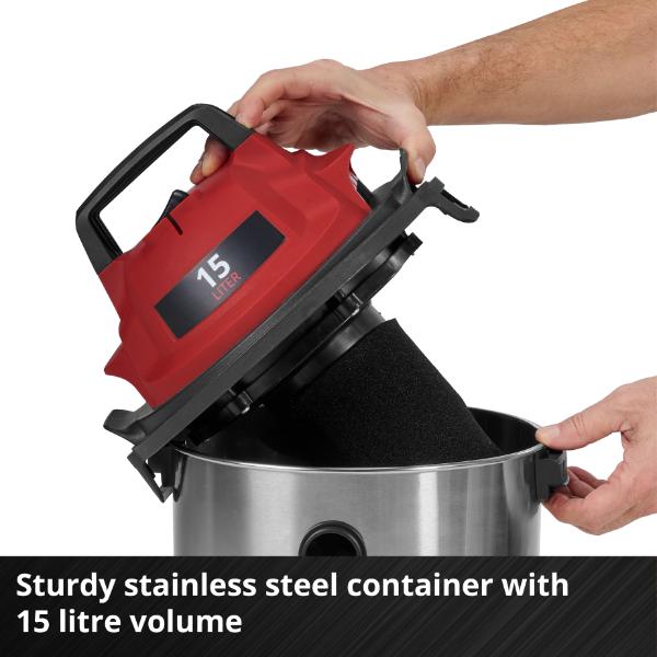 Einhell PXC 18V TE-VC 18/10 Li 10 Litre Wet &amp; Dry Vac - Bare Unit