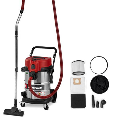 Einhell PXC 36V TE-VC 36/25 Li S 25 Litre Stainless Steel Wet and Dry Vac - Bare Unit