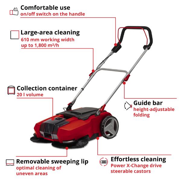Einhell PXC 18V TE-SV 18/270 Li BL Brushless Stick Vacuum Cleaner - Bare Unit