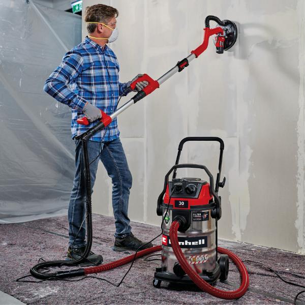 Einhell TE-VC 3080 SACL 30 Litre Stainless Steel L Class Wet &amp; Dry Vac with Power Take Off 230V