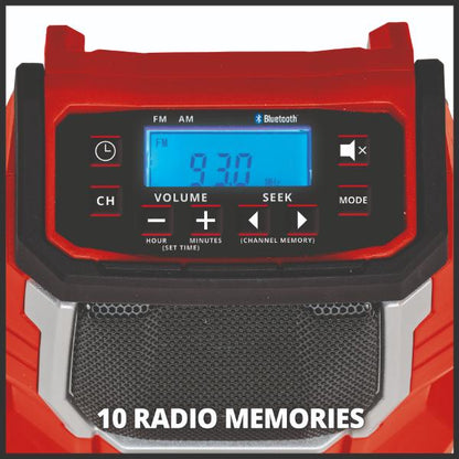 Einhell PXC 18V TC-RA 18 Li BT Bluetooth Radio - Bare Unit
