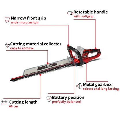 Einhell PXC 18V ARCURRA 18/55 Cordless 55cm Hedge Trimmer - Bare Unit