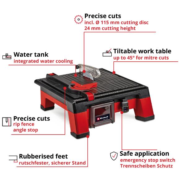 Einhell PXC 18V TE-TC 18/115 Li 115mm Tile Cutter - Bare Unit