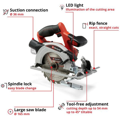 Einhell PXC 18V TE-CS 18/165-1 Li 165mm Circular Saw