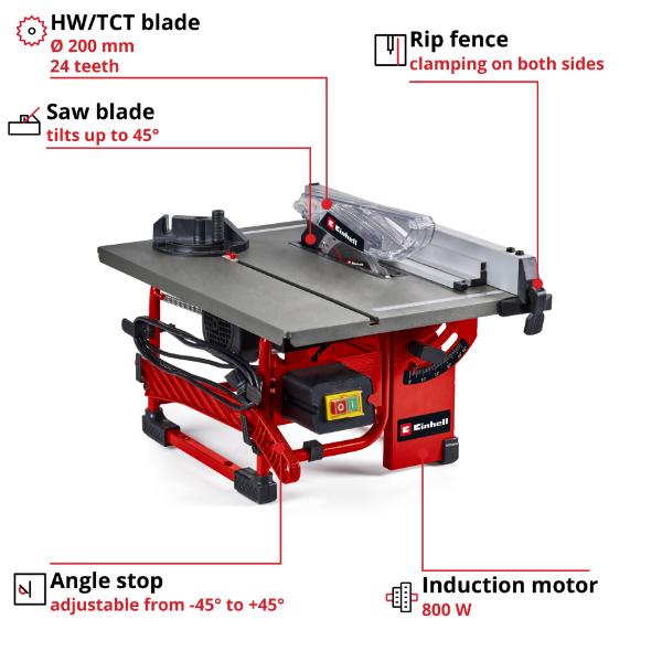 Einhell TC-TS 8 I 800W 200mm Table Saw 230V