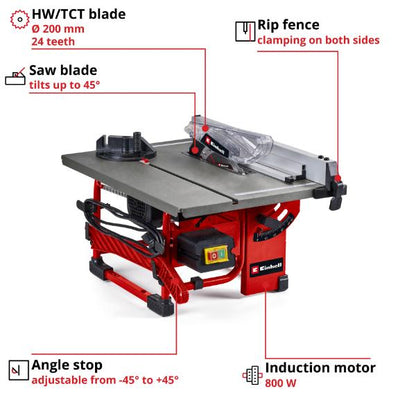 Einhell TC-TS 8 I 800W 200mm Table Saw 230V