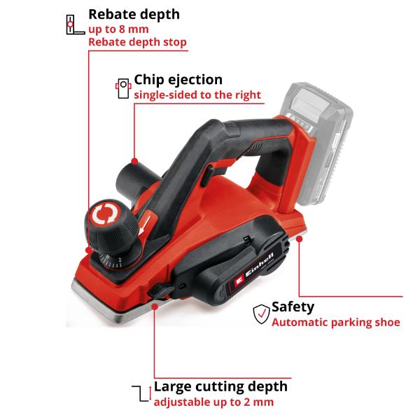 Einhell PXC 18V TE-PL 18/82 Li 2mm Planer - Bare Unit