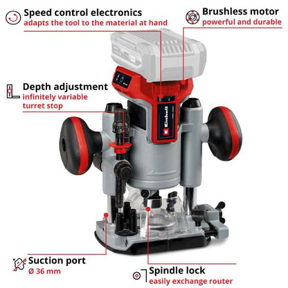 Einhell Professional PXC 18V TP-RO 18 Li Brushless Router - Bare Unit