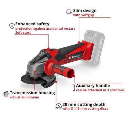 Einhell PXC 18V TC-AG 18/115 Li sic 115mm Grinder - Bare Unit