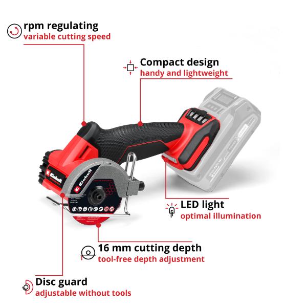 Einhell Professional PXC 18V TP-CO 18/76-C Li 75mm Cut Off Tool - Bare Unit