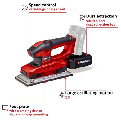 Einhell PXC 18V TE-OS 18/230 Li 1/2 Sheet Sander - Bare Unit