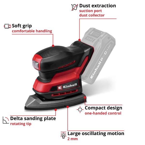 Einhell PXC 18V TE-OS 18/150-2 Li Multi Sander - Bare Unit