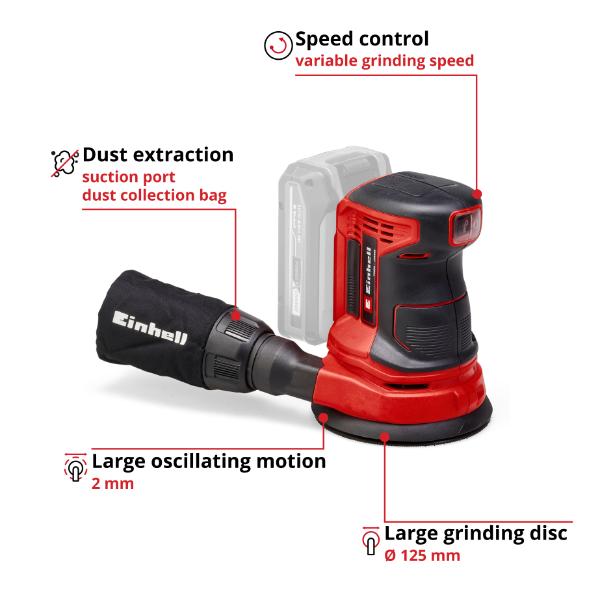 Einhell PXC 18V TE-RS 18 Li 125mm Rotating Sander - Bare Unit
