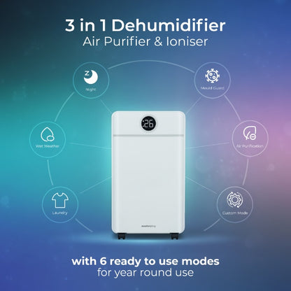 Masterplug SmartEnergy 3 in 1 Dehumidifier, Air Purifier &amp; Ioniser 12L