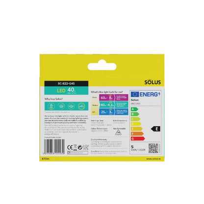 Solus 40W = 4.2W BC  Golf Ball G45 SMD Non-Dimmable