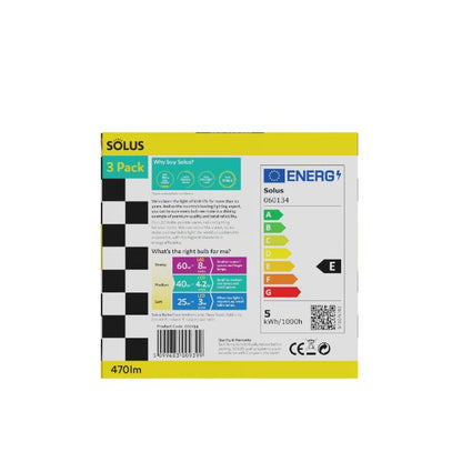 Solus 40W = 4.2W SES Candle SMD Non-Dimmable LED 3 Pack
