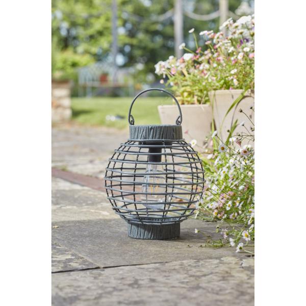 Smart Garden Terra Faux Rattan Lantern - Slate