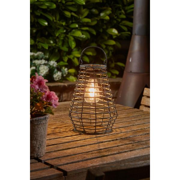 Smart Garden Maris Faux Rattan Lantern - Slate