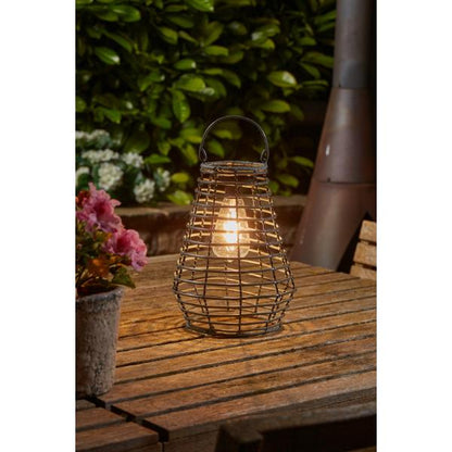 Smart Garden Maris Faux Rattan Lantern - Slate