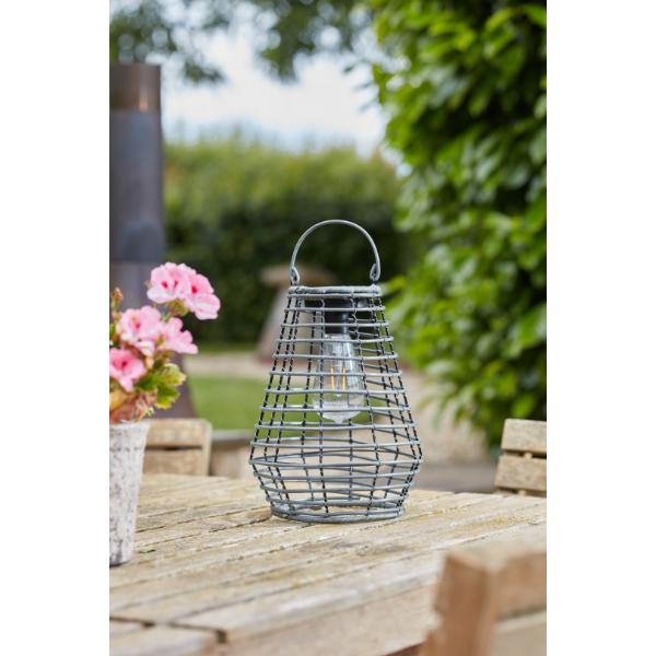 Smart Garden Maris Faux Rattan Lantern - Slate