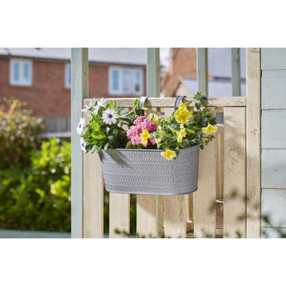 Smart Garden 12&quot; Fence &amp; Balcony Hanging Planter - Aztec - Slate