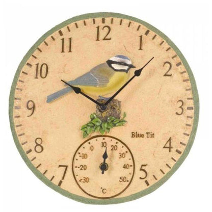 Smart Garden Outside In Designs Blue Tit 12&quot; Wall Clock
