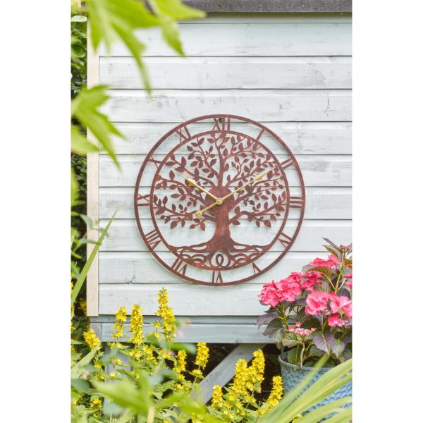 Smart Garden Outside In Designs Tree Of Life Skeleton Wall Clock Bronze - Large 24&quot;