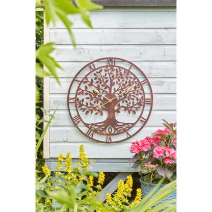 Smart Garden Outside In Designs Tree Of Life Skeleton Wall Clock Bronze - Large 24"